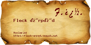 Fleck Árpád névjegykártya