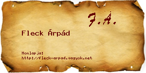 Fleck Árpád névjegykártya